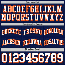 Load image into Gallery viewer, Custom Navy White-Orange Reversible Double Side Sublimation Basketball Suit Jersey
