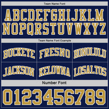 Load image into Gallery viewer, Custom Navy Old Gold-White Reversible Double Side Sublimation Basketball Suit Jersey
