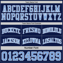 Load image into Gallery viewer, Custom Navy Light Blue-White Reversible Double Side Sublimation Basketball Suit Jersey
