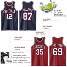 Load image into Gallery viewer, Custom Navy White-Maroon Reversible Double Side Sublimation Basketball Suit Jersey
