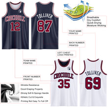 Load image into Gallery viewer, Custom Navy Maroon-White Reversible Double Side Sublimation Basketball Suit Jersey
