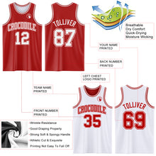 Load image into Gallery viewer, Custom Red White Reversible Double Side Sublimation Basketball Suit Jersey
