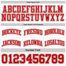 Load image into Gallery viewer, Custom Red White Reversible Double Side Sublimation Basketball Suit Jersey
