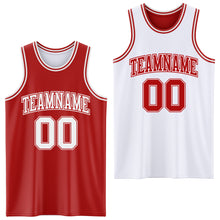 Load image into Gallery viewer, Custom Red White Reversible Double Side Sublimation Basketball Suit Jersey
