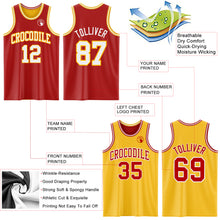 Load image into Gallery viewer, Custom Red White-Gold Reversible Double Side Sublimation Basketball Suit Jersey
