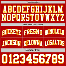 Load image into Gallery viewer, Custom Red White-Gold Reversible Double Side Sublimation Basketball Suit Jersey
