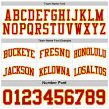 Load image into Gallery viewer, Custom Red White-Gold Reversible Double Side Sublimation Basketball Suit Jersey
