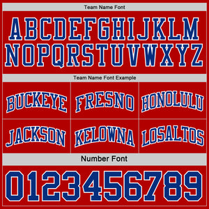 Custom Red Royal-White Reversible Double Side Sublimation Basketball Suit Jersey