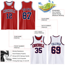 Load image into Gallery viewer, Custom Red Navy-White Reversible Double Side Sublimation Basketball Suit Jersey
