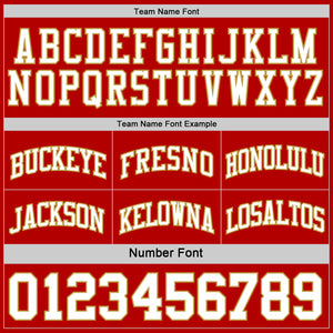 Custom Red White-Old Gold Reversible Double Side Sublimation Basketball Suit Jersey