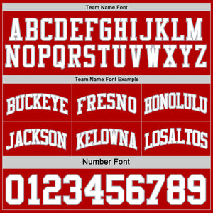 Custom Red White-Gray Reversible Double Side Sublimation Basketball Suit Jersey