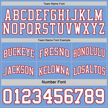 Load image into Gallery viewer, Custom Red White-Light Blue Reversible Double Side Sublimation Basketball Suit Jersey
