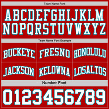 Load image into Gallery viewer, Custom Red White-Teal Reversible Double Side Sublimation Basketball Suit Jersey
