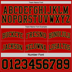 Custom Red Black-Old Gold Reversible Double Side Sublimation Basketball Suit Jersey