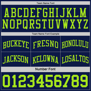 Custom Reversible Navy Neon Green Double Side Sublimation Basketball Suit Jersey