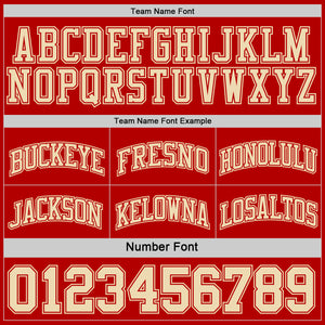 Custom Reversible Red Cream Double Side Sublimation Basketball Suit Jersey