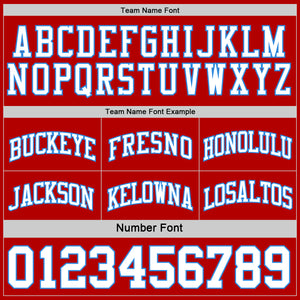 Custom Reversible Red White-Powder Blue Double Side Sublimation Basketball Suit Jersey