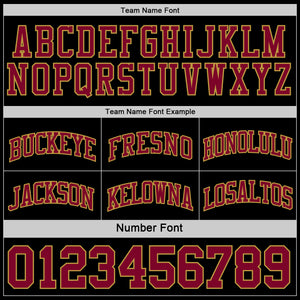 Custom Reversible Black Maroon-Old Gold Double Side Sublimation Basketball Suit Jersey