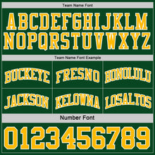 Load image into Gallery viewer, Custom Reversible Green Gold-White Double Side Sublimation Basketball Suit Jersey
