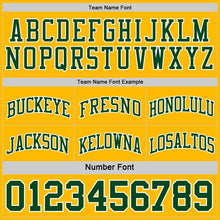 Load image into Gallery viewer, Custom Reversible Green Gold-White Double Side Sublimation Basketball Suit Jersey
