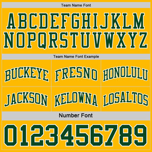 Custom Reversible Green Gold-White Double Side Sublimation Basketball Suit Jersey