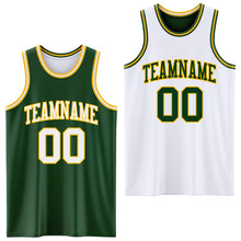 Load image into Gallery viewer, Custom Reversible Green White-Gold Double Side Sublimation Basketball Suit Jersey
