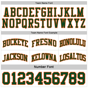 Custom Reversible Green Orange-White Double Side Sublimation Basketball Suit Jersey