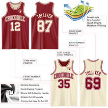 Load image into Gallery viewer, Custom Reversible Maroon Cream Double Side Sublimation Basketball Suit Jersey
