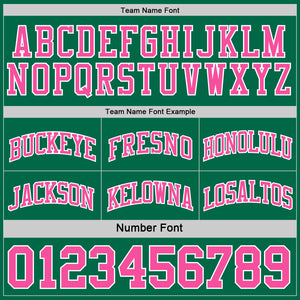 Custom Reversible Kelly Green Pink-White Double Side Sublimation Basketball Suit Jersey