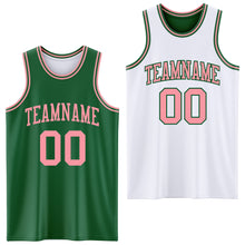 Load image into Gallery viewer, Custom Reversible Kelly Green Medium Pink Double Side Sublimation Basketball Suit Jersey
