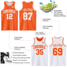 Load image into Gallery viewer, Custom Reversible Orange White Double Side Sublimation Basketball Suit Jersey
