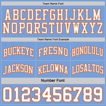 Load image into Gallery viewer, Custom Reversible Orange White-Light Blue Double Side Sublimation Basketball Suit Jersey
