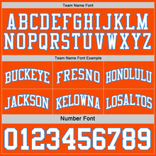Load image into Gallery viewer, Custom Reversible Orange White-Powder Blue Double Side Sublimation Basketball Suit Jersey
