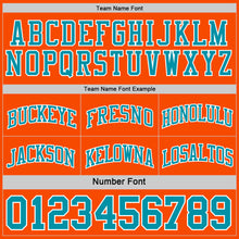 Load image into Gallery viewer, Custom Reversible Teal Orange-White Double Side Sublimation Basketball Suit Jersey
