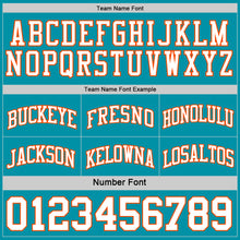Load image into Gallery viewer, Custom Reversible Teal White-Orange Double Side Sublimation Basketball Suit Jersey
