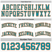 Load image into Gallery viewer, Custom Reversible Teal White-Orange Double Side Sublimation Basketball Suit Jersey
