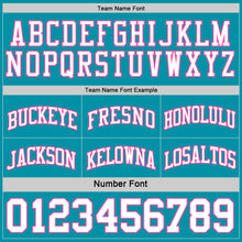Load image into Gallery viewer, Custom Reversible Teal White-Pink Double Side Sublimation Basketball Suit Jersey
