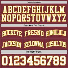 Load image into Gallery viewer, Custom Reversible Burgundy White-Gold Double Side Sublimation Basketball Suit Jersey
