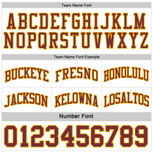 Load image into Gallery viewer, Custom Reversible Burgundy White-Gold Double Side Sublimation Basketball Suit Jersey
