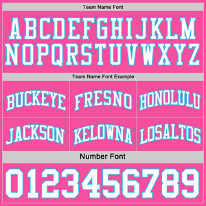 Custom Reversible Pink White-Sky Blue Double Side Sublimation Basketball Suit Jersey