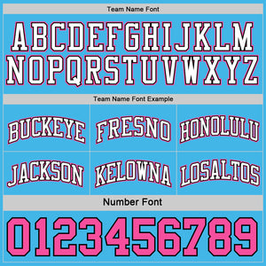 Custom Reversible Pink Black-Sky Blue Double Side Sublimation Basketball Suit Jersey
