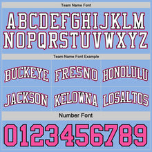 Load image into Gallery viewer, Custom Reversible Pink Black-Light Blue Double Side Sublimation Basketball Suit Jersey
