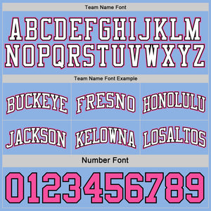 Custom Reversible Pink Black-Light Blue Double Side Sublimation Basketball Suit Jersey