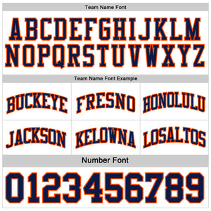 Custom Reversible Navy Orange-White Double Side Sublimation Basketball Suit Jersey