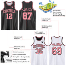Load image into Gallery viewer, Custom Reversible Black Medium Pink Double Side Sublimation Basketball Suit Jersey
