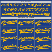 Load image into Gallery viewer, Custom Royal Gold-White Authentic Throwback Baseball Jersey
