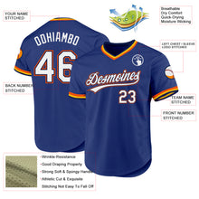 Load image into Gallery viewer, Custom Royal Navy-Orange Authentic Throwback Baseball Jersey
