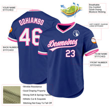 Load image into Gallery viewer, Custom Royal White-Pink Authentic Throwback Baseball Jersey
