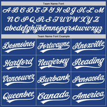 Load image into Gallery viewer, Custom Royal White Authentic Throwback Baseball Jersey
