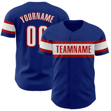 Load image into Gallery viewer, Custom Royal White-Red Authentic Baseball Jersey
